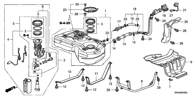 2011 Honda CR-V  Pipe, Fuel Filler Diagram for 17660SWAA01