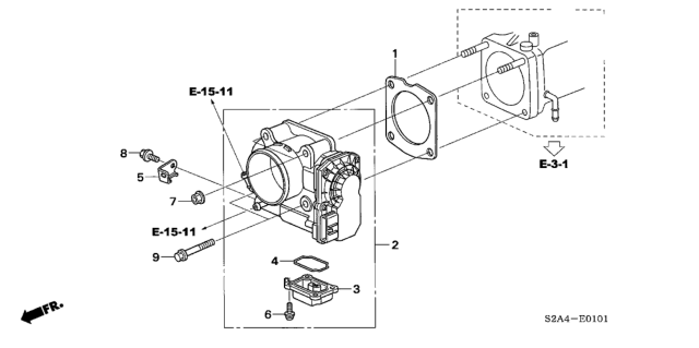 2007 Honda S2000  Body Assembly, Throttle (Gma6A) Diagram for 16400PZX003
