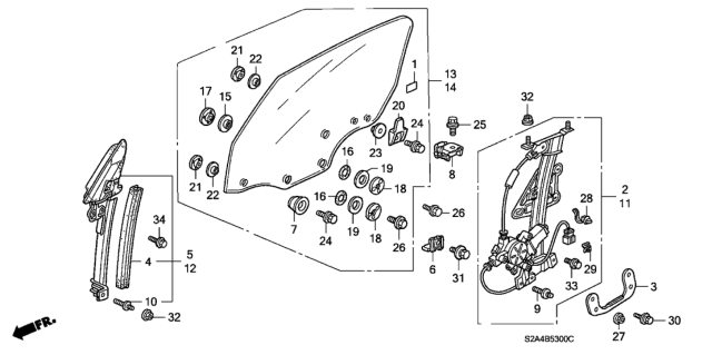 2005 Honda S2000  Bolt-Washer (8X16) Diagram for 90103S2A000