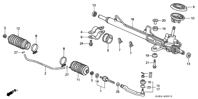 1994 Honda Accord  Washer, Tie Rod Stopper Diagram for 53535SV4003