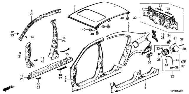 2013 Honda Accord Band, Tube Diagram for 90673T2A000