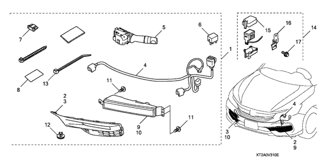 2017 Honda Accord  Bracket, Multi Relay Diagram for 32204T2AA00