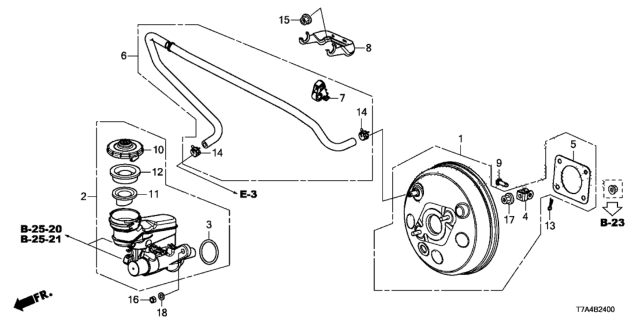 2021 Honda HR-V Master Cylinder Diagram for 46100T7WA02