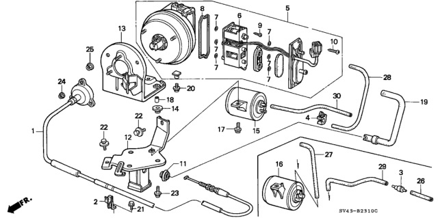 1996 Honda Accord  Tank, Vacuum Diagram for 36625P0HL01