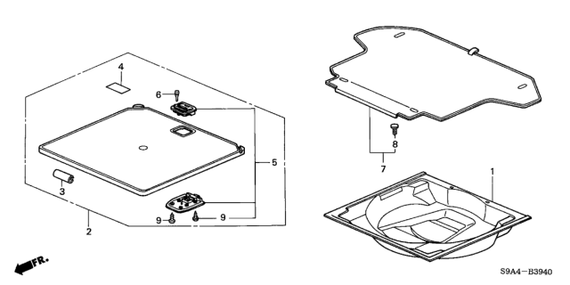 2004 Honda CR-V Cover, Frame Diagram for 84523S10000