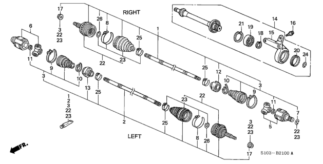 1997 Honda CR-V  Band, Damper Weight Diagram for 44352SA2300
