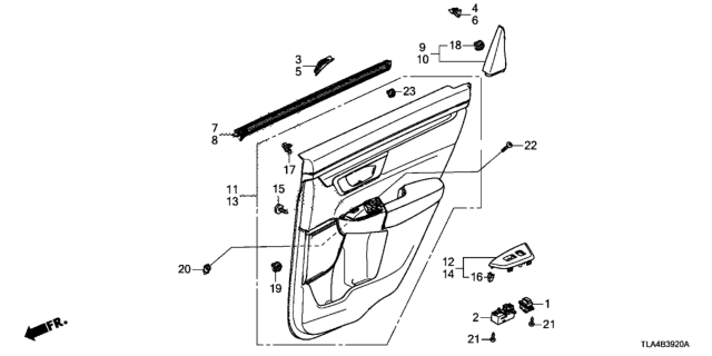 2019 Honda CR-V BASE, R. RR. DOOR *YR449L* (CASHMERE IVORY) Diagram for 83711TLAA51ZA