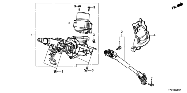 2018 Honda HR-V  Column Complete, Steering Diagram for 53211T7WA31