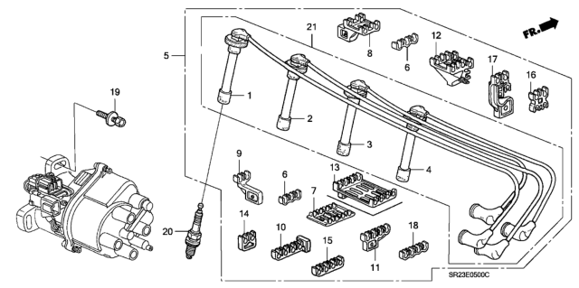 1996 Honda Del Sol Wire, Resistance (No.4) (Sumitomo) Diagram for 32704P2A000