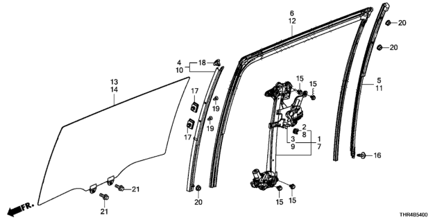 2019 Honda Odyssey Clip, Power Slide Door Pinch Sensor Diagram for 90661SJKJ01