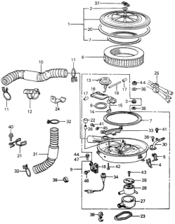 1982 Honda Civic  Washer, Air Cleaner Diagram for 17212PA0000