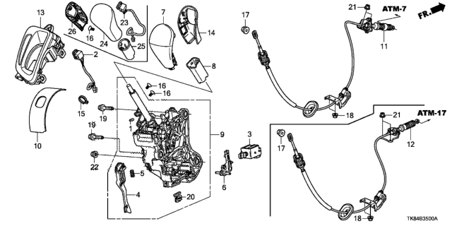 2012 Honda Odyssey Escutcheon Set, Console (Fin Silver) Diagram for 54715TK8A81ZA