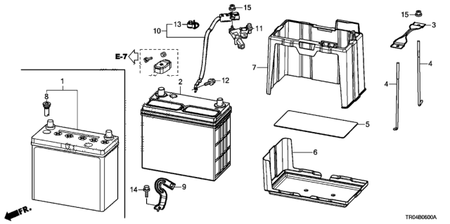 2012 Honda Civic  Cover, Battery (B24) Diagram for 31531TR0000