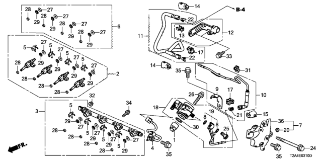 2013 Honda Accord  Stay B Diagram for 167065A2A01