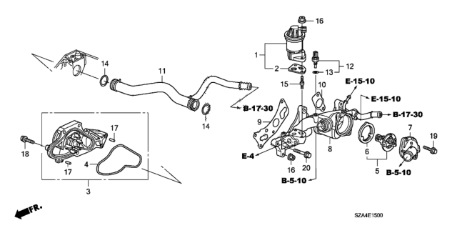 2013 Honda Pilot Valve Set, EGR Diagram for 18011R70A00