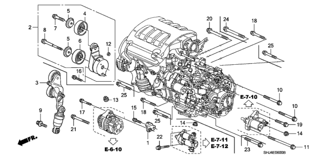 2006 Honda Odyssey Stay, Alternator Diagram for 31113RCAA00