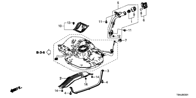 2019 Honda Civic Cover Diagram for 17667TRWA02