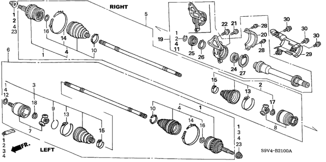 2007 Honda Pilot  Bearing, Half Shaft (Ntn) Diagram for 91057SH3008