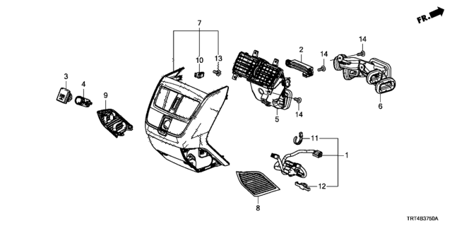 2017 Honda Clarity Fuel Cell Garn, RR. *NH900L* Diagram for 83455TRT003ZA