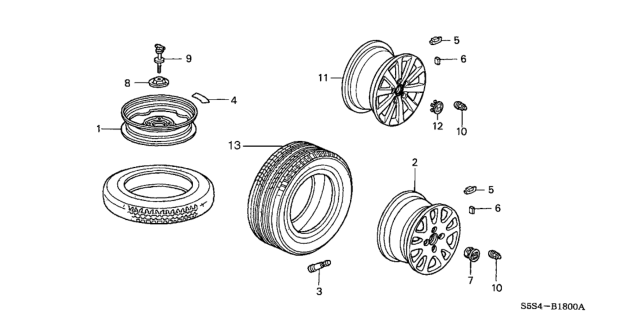 2002 Honda Civic Disk, Aluminum Wheel (15X6J) (Hayes Lemmerz) Diagram for 42700S6DG01