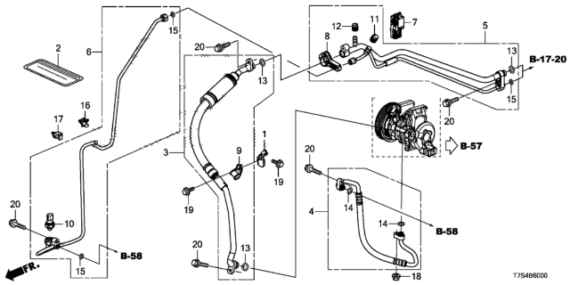 2018 Honda HR-V Label, A/C Diagram for 80050T7WA01