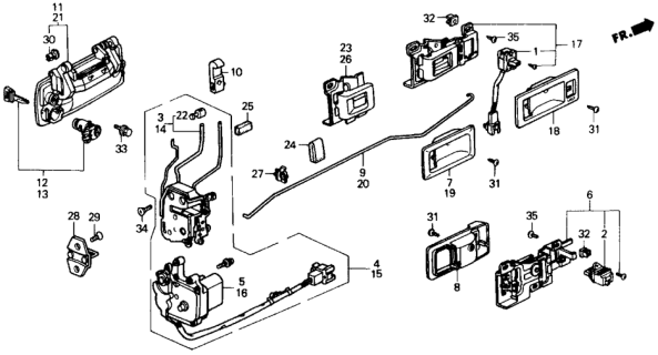 1990 Honda Civic Handle Assy., L. FR. Inside (Mitsui Kinzoku) Diagram for 72160SH4A13