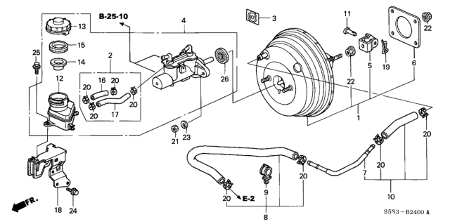 2005 Honda Civic  Clamp, Tube Diagram for 46407S84A01