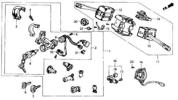1990 Honda Civic  Bolt, Break Head Diagram for 35102SA5003