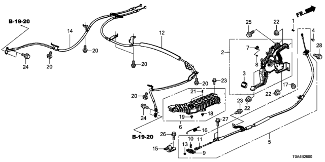 2012 Honda CR-V  Wire A, Parking Brake Diagram for 47210T0AA82