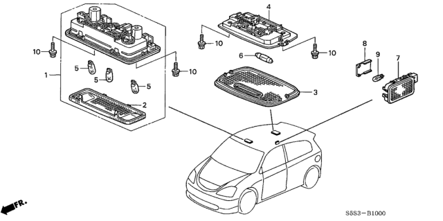 2025 Honda Civic Bulb Diagram for 34295S6DE01