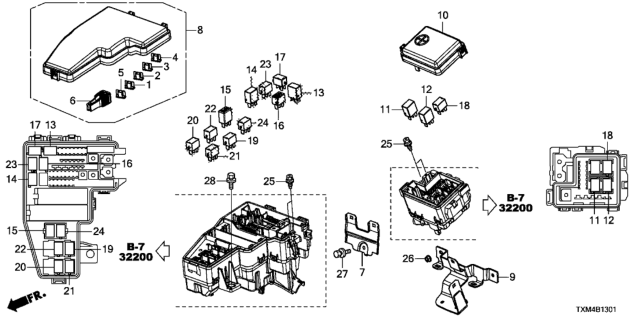 2019 Honda Insight RELAY BOX UP COVER Diagram for 38256TXMA01