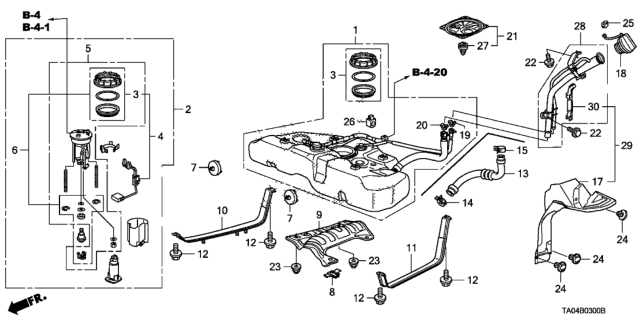 2010 Honda Accord Regulator Assembly, Pressure Diagram for 17052TK4A00