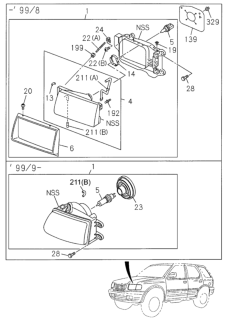 2001 Honda Passport  Bulb, Headlight (12V60/55W) Diagram for 8972148720