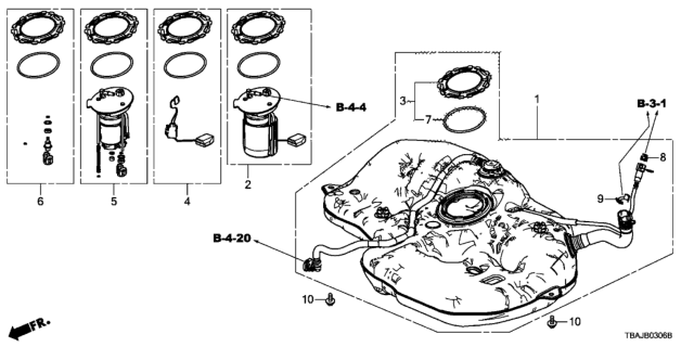 2018 Honda Civic Meter Set Diagram for 17047TEGA00