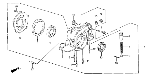 1984 Honda Civic  Cover, Oil Pump Diagram for 15112PE0000