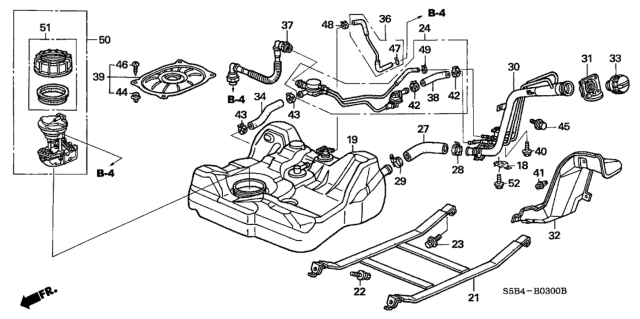 2003 Honda Civic  Tank, Fuel Diagram for 17500S5AA35