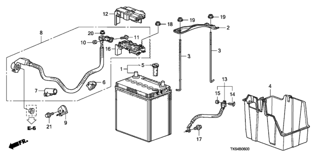 2009 Honda Fit  Cable, Starter (Assembly) Diagram for 32410TK6000