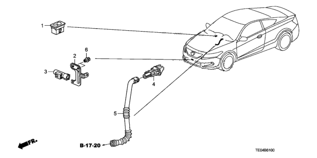 2008 Honda Accord  Bracket, Ambient Sensor Diagram for 80521SDAA40