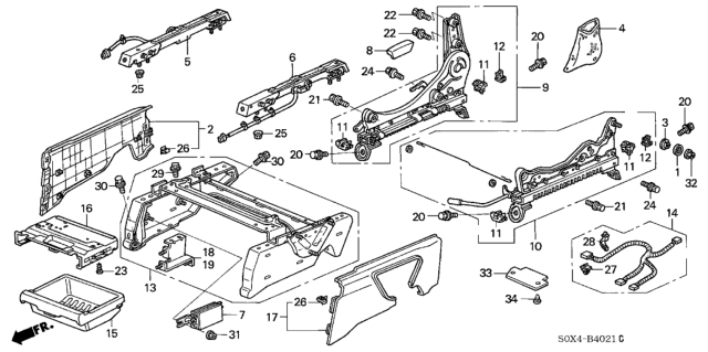 2003 Honda Odyssey Cover, Harness Bracket Diagram for 81184S0XA21