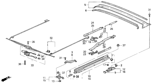 1998 Honda Odyssey  Stopper, FR. Diagram for 70302SX0003