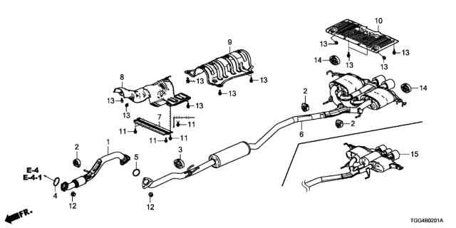 2019 Honda Civic  Silencer Complete, Exhaust (Coo) Diagram for 18307TGG326