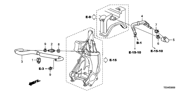 2010 Honda Accord Tube, PCV Diagram for 17131R40A00