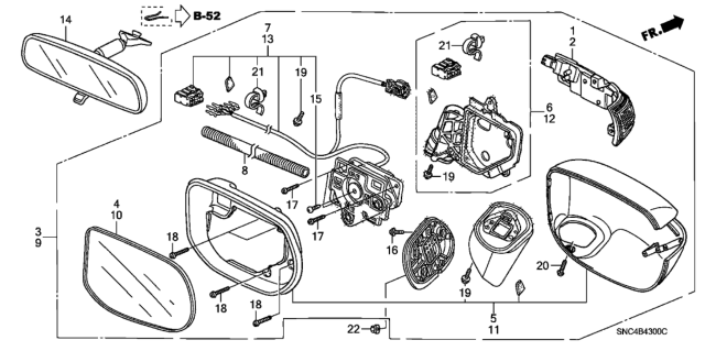 2006 Honda Civic Bracket, R. Diagram for 76207SNBG01