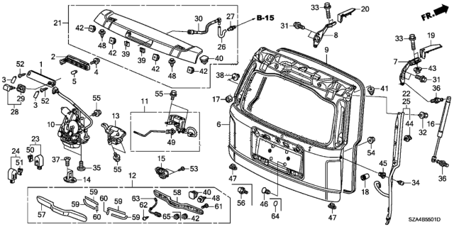 2015 Honda Pilot  Tube, RR. Diagram for 76864SZAA21