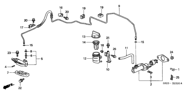 2000 Honda Accord Cap, Reservoir Diagram for 46973S84A01