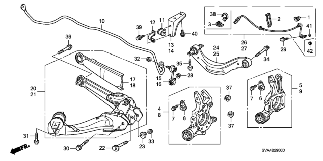 2007 Honda Civic Spring, Rear Stabilizer Diagram for 52300SVAA01