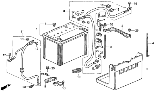 1995 Honda Prelude Battery (80D26L-Mf) (Furukawa) Diagram for 31500SS0A03