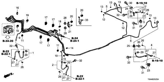 2012 Honda CR-V  Bracket, L. RR. Brake Hose Diagram for 46438T0AA00