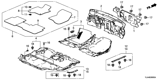 2021 Honda CR-V INSULATOR, DASHBOARD Diagram for 74251TLAA20
