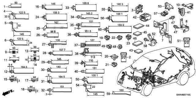 2007 Honda CR-V  Cover, Engine Control Module Connector (A, B) Diagram for 32128RTA003